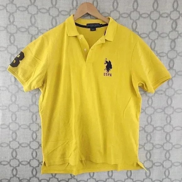 U.S. Polo ASSN Short Sleeve Yellow Polo Shirt Men's L - Picture 1 of 7